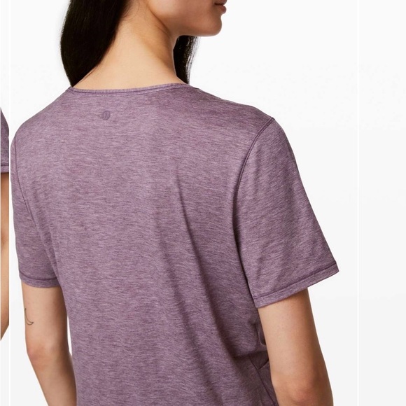 lululemon Do The Daily Short Sleeve Tee. Color - Heathered Smoky Mulberry. - Picture 3 of 7